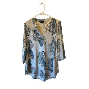 Blue Paisley Women’s Top  Othyroce Size Large
